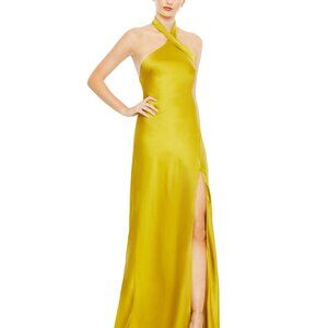 Mac Duggal 26925 High Slit Cross Halter Dress Size 14